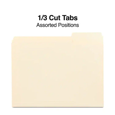 Staples File Folder, 1/3 Cut Tab, Letter Size, Manila, 100/Box (TR56675)